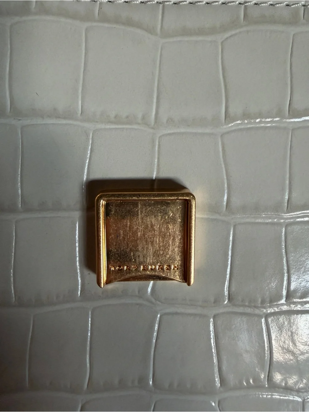 Tory Burch Eleanor Small Cream Croc-Embossed Convertible shoulder Bag